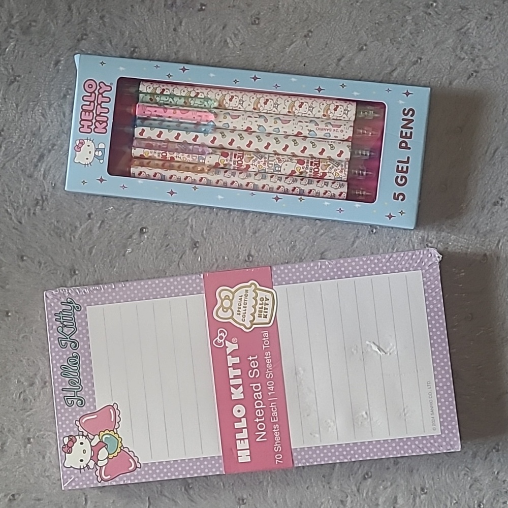 Hello Kitty Notepad Set & Gel Pen Set